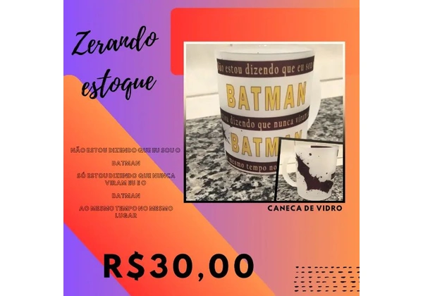 Canecas de vidro jateado/fosco - Batman ou Orgulho
