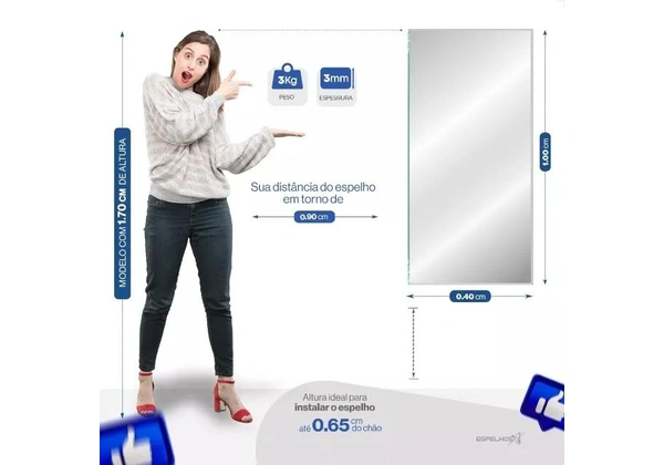 Espelho Decorativo 50x100 NovaDecor