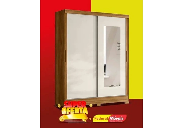 Guarda Roupa 2 Portas de Correr 2 Gavetas Espelho Direto da Fabrica Promoção