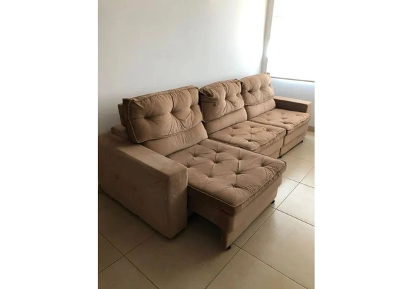 Sofá retrátil 3 lugares Spazzio Nobre Suede