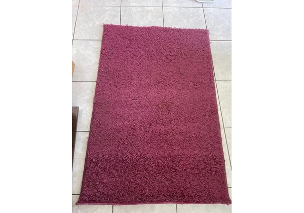 Tapete de lã rosa/roxo 1, 5m x 1, 0m