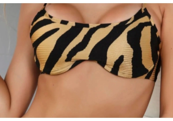 Biquíni de biquíni zebra M semi fio