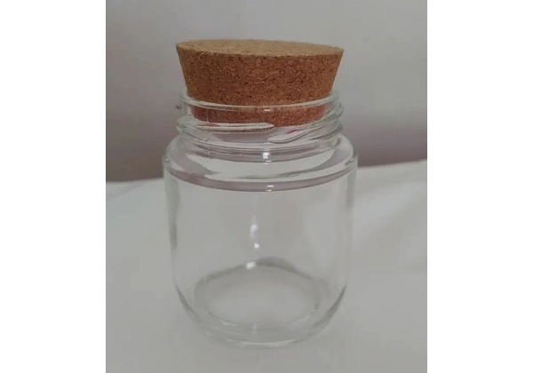 Frasco de vidro com tampa de rolha