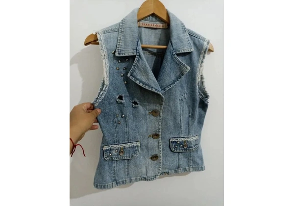 colete feminino jeans da Jéssica