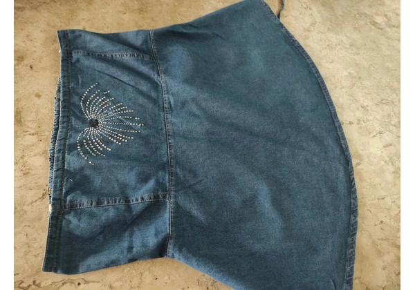 Bata algodão tomara que caia jeans