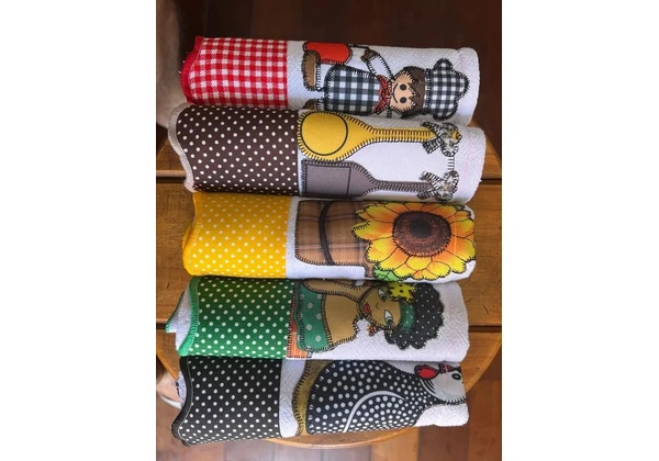 Kit guardanapo bordado patchwork