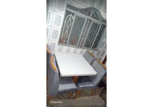 mesa jantar 4 cadeiras / cinza pronto entrega