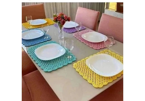 jogo americano em Crochê - Decoração Mesa