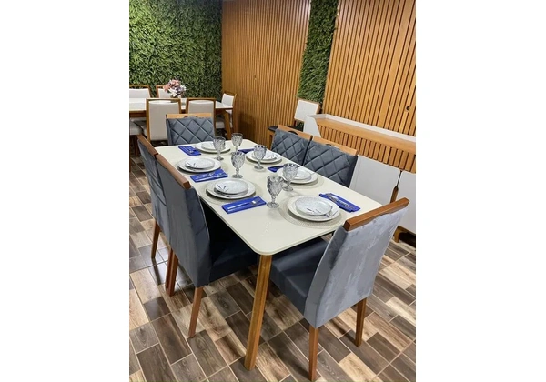 Mesa de Jantar 160 6 Cadeiras / Cadeiras 100% MDF