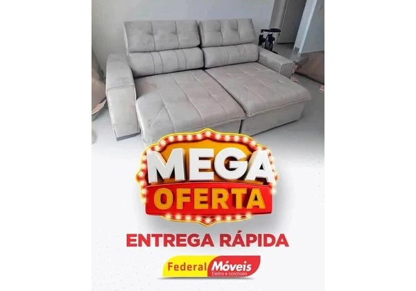 Sofá retrátil e reclinável 2.25 metros em oferta