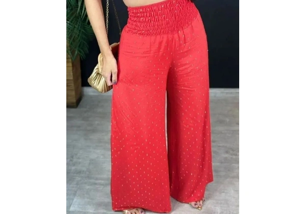 Calça Pantalona Fios Dourados