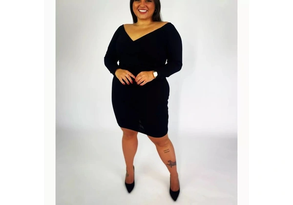Vestido maravilhoso manga longa tamanho gg