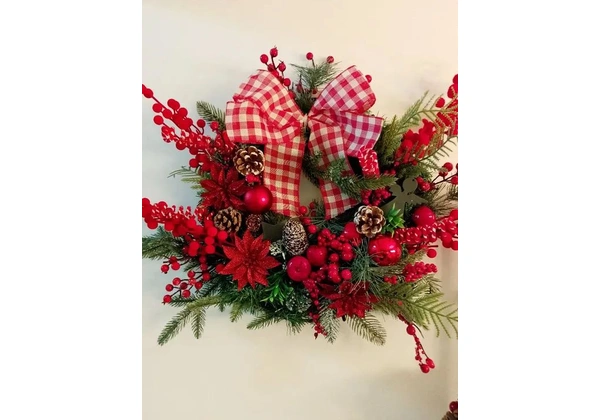 Guirlanda de Natal Vermelha e Branca