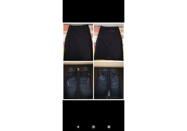 Kit 02 Saias de corino e jeans - Preço imperdível!