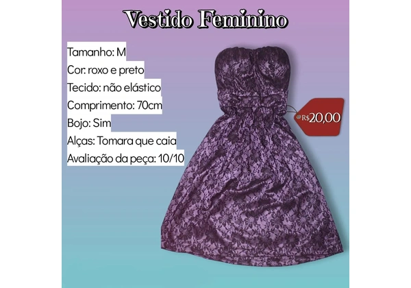 Vestido tamanho M (bazar online)