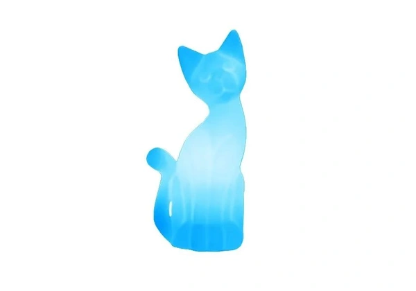 Luminária abajur decoração gato azul