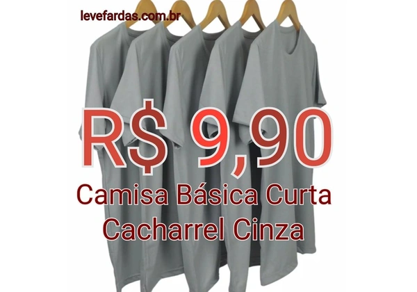 Camisa Básica Manga Curta - Cacharrel CINZA