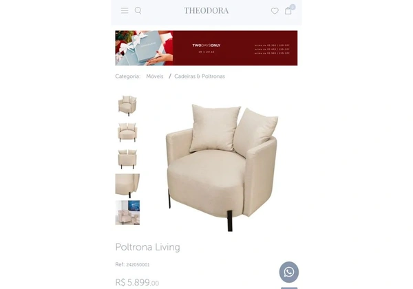 Poltronas com Design Moderno - Em Ótimo Estado