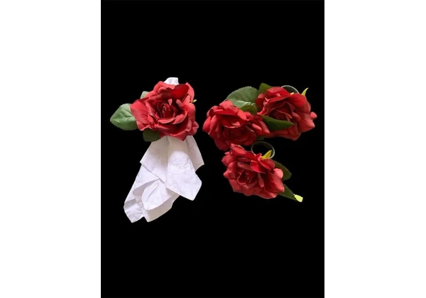 Porta guardanapo de rosas vermelhas - novo - kit com 4