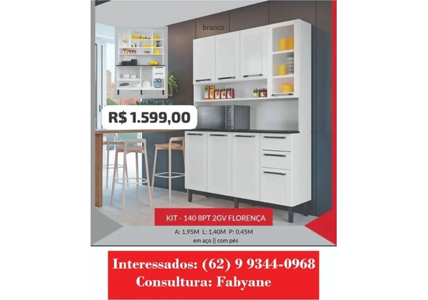 Armario de Cozinha Kit Florença aço itatiaia