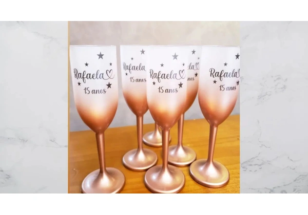 Kit 10 Taças de Espumante Personalizadas Diversos Modelos e Cores