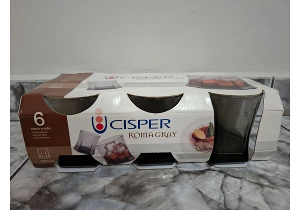 Conjunto de Copos de Vidro - Cisper - Roma Gray