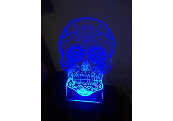 Luminaria de caveira catrina cor Azul - Leia o anuncio