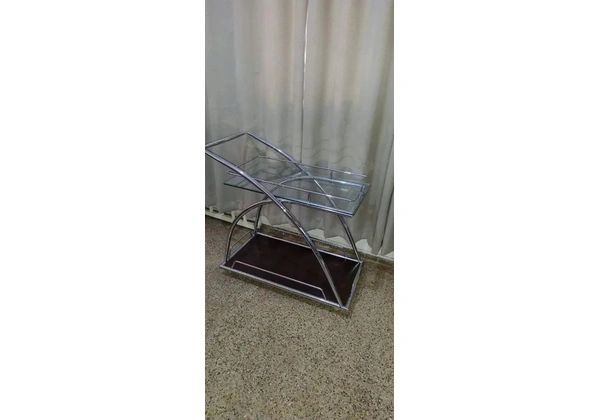 Carrinho Bar com vidro e Inox