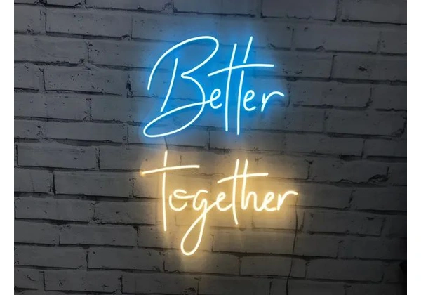 Letreiro Neon Led Decorativo para casamentos - Better Together (melhor juntos)