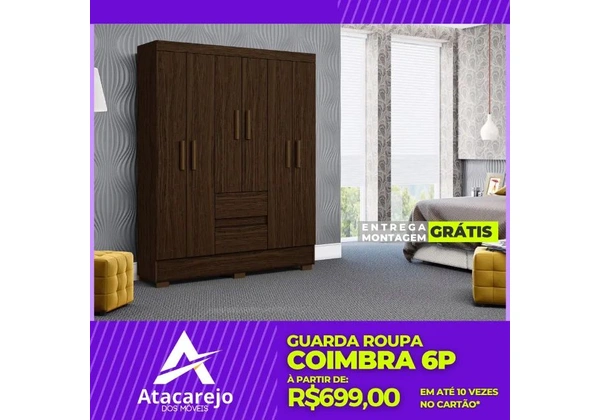 Guarda Roupa Casal Entrega e Montagem Grátis