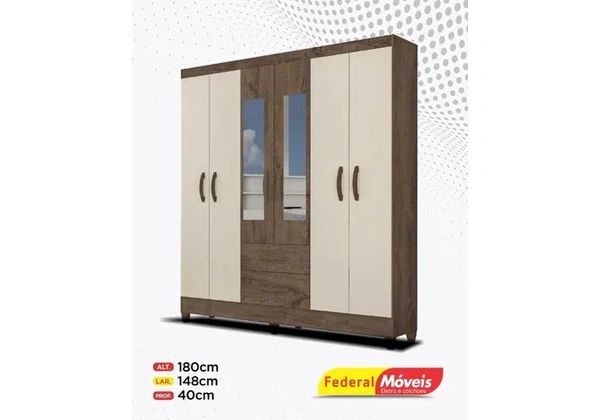 Guarda Roupa 6 Portas 2 Gavetas com Espelho Direto da Fabrica Fazemos Entrega