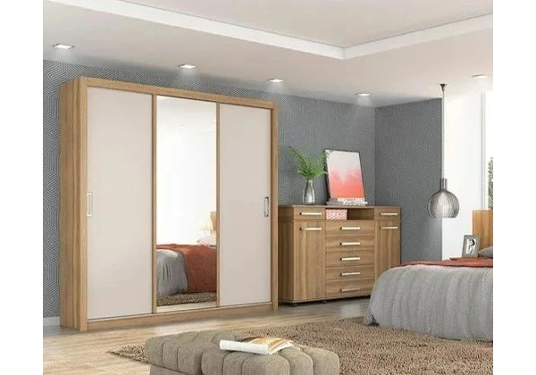 Guarda Roupas Casal 3 Portas Residence - Mega Oferta - Novo