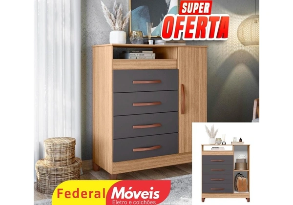 Cômoda sapateira turquesa 4 gavetas - nova na caixa - entregamos