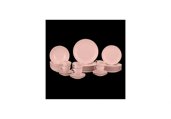 Jogo de jantar 30 peças novo rosa claro