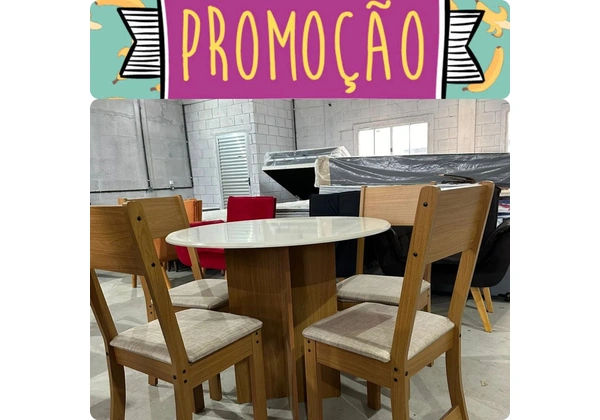 Super oferta mesa de 4 cadeiras, mesa redonda em mdf