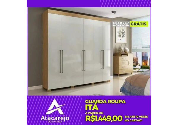 Guarda Roupa Casal Entrega e Montagem Grátis