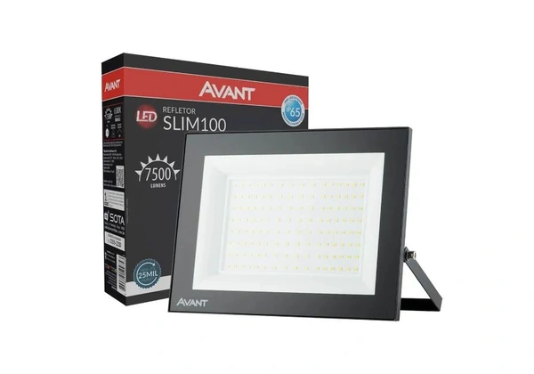 Refletor Slim Led 100W Avant Branco Frio