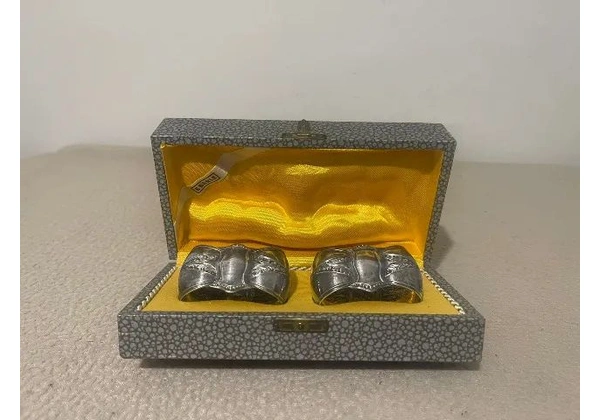 Conjunto de Porta Guardanapo Prata EBERLE - No estojo - Prata 90