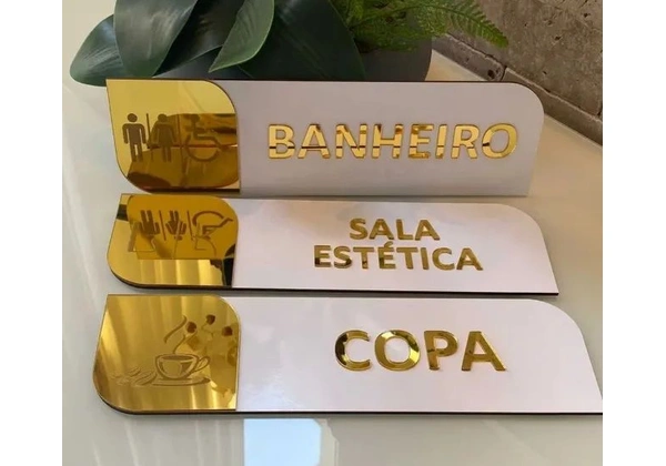 Placas de identificação de porta em Acrílico