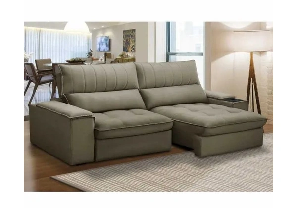 Sofá 2 Lugares 2, 10m Retrátil Reclinável Veludo Super Lindo Fazemos Entrega