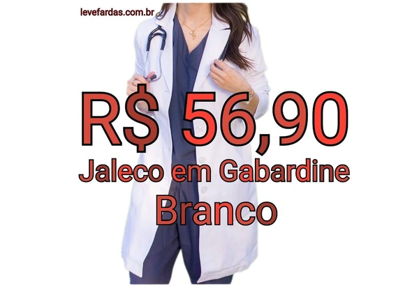 Jaleco Saúde - Gabardine Branco