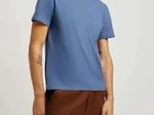 Camiseta Básica Masculina Manga Curta Slim - Azul - Tamanho G
