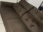 Sofá cama retrátil e reclinável 3 lugares