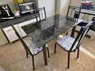 mesa 4 Cadeiras Reforçadas Assento Floral Branco Madri Max Nova Pronta Entrega