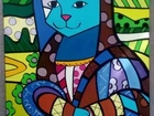 Quadro Réplica de Romero Brito MonaCat