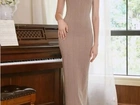 Vestido nude/bege texturizado tubinho importado NOVO