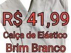 Calça de Algodão em Brim Branco