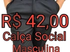 Calça Social Masculina em Oxford Preta
