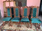 8 cadeira de cadeiras de jantar antiga