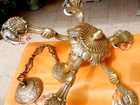 Lustre Ar't Noveau Antigo Bronze C/Bobech Vidrão